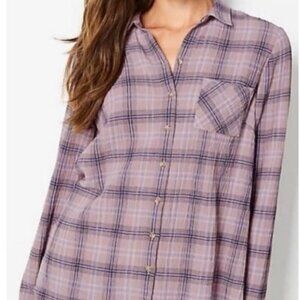 J.Jill  Button Up "Gauze-like" textured Pink laid shirt - size S